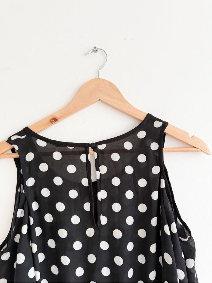 Robe épaules dénudée noir à motifs blanc appel’s taille 38 M - photo numéro 5