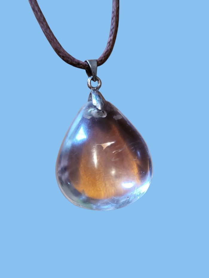 Pendentif goute cristal de roche - photo numéro 2
