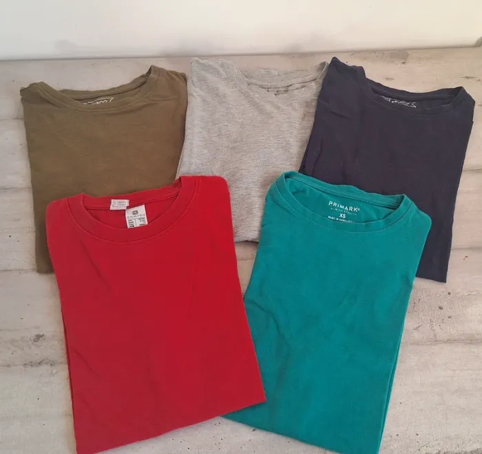 Lot de 5 tee-shirts MC unis garçon 13/14 ans
