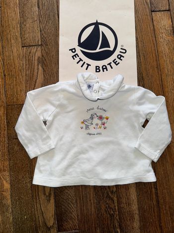 T-shirt à col petit bateau 12 mois