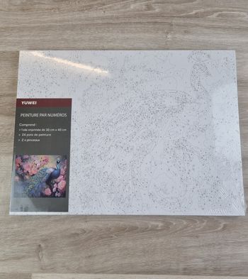 Tableau toile numéroté avec peinture