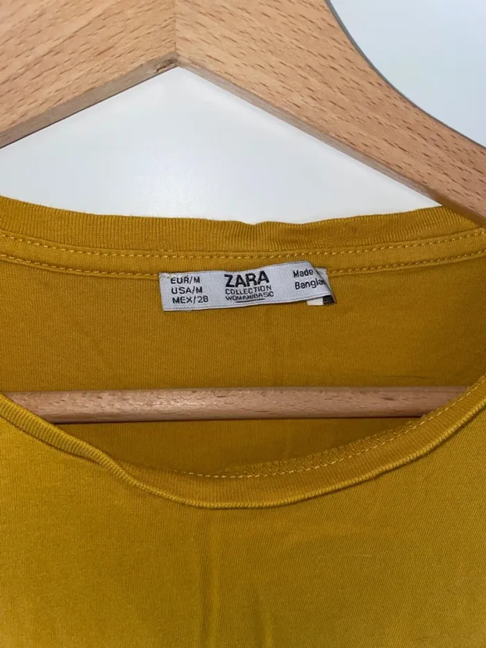 T-shirt moutarde Zara M - photo numéro 2