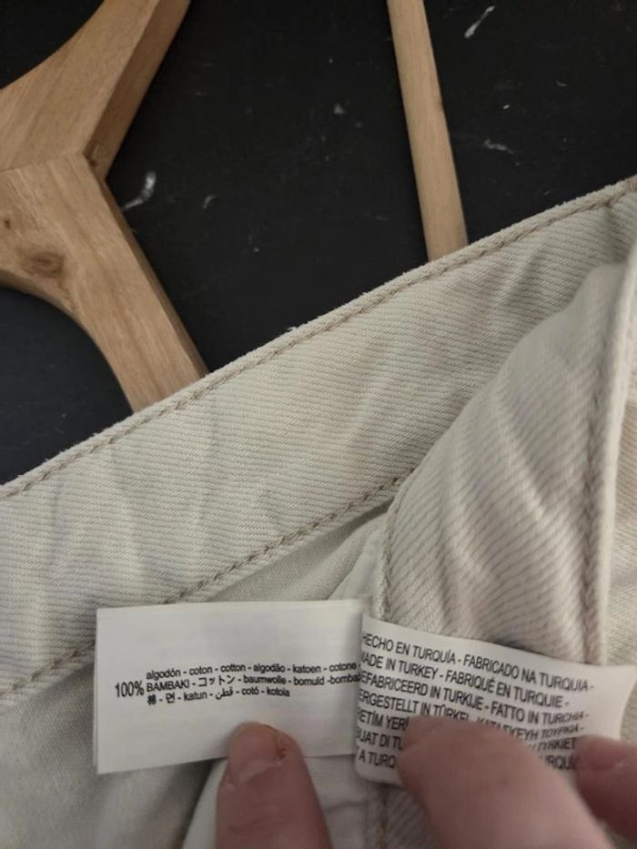 Jeans a jambes large Zara blanc taille M - photo numéro 5