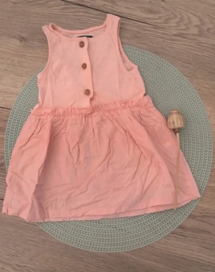 Très belle Robe bi-matière rose - kiabi - 9mois