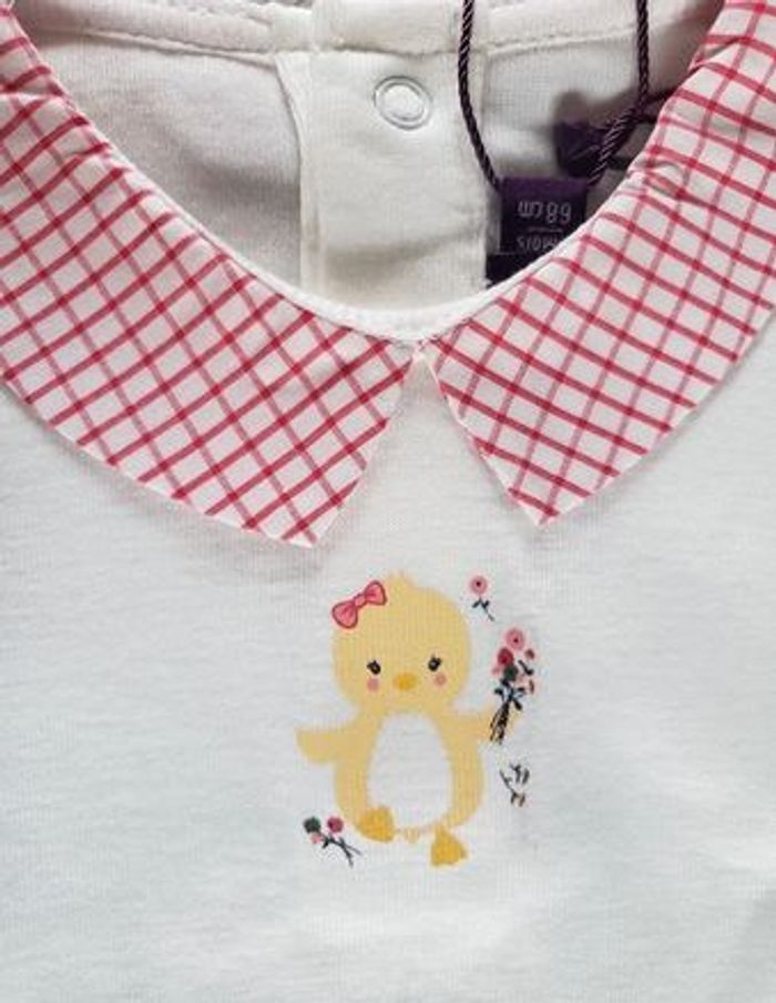 Body bébé fille 6 mois écru col imprimé Sergent Major neuf - photo numéro 3