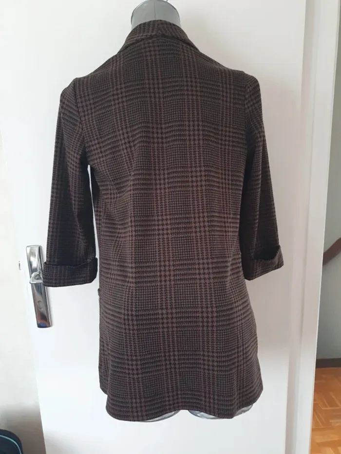 Blazer à carreaux manche 3/4 - photo numéro 4