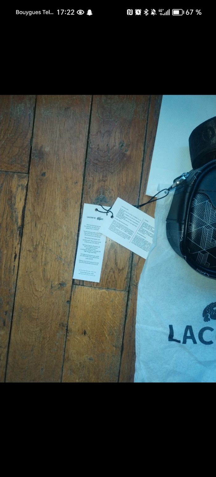 Sacoche lacoste noire neuve - photo numéro 2