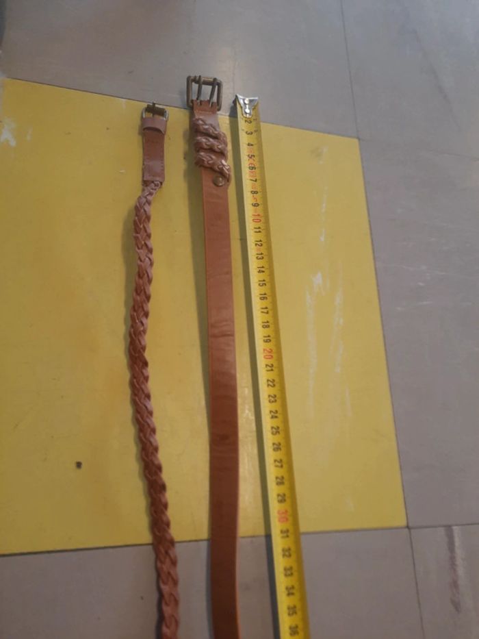 Lot de 2 ceinture marron type cuir