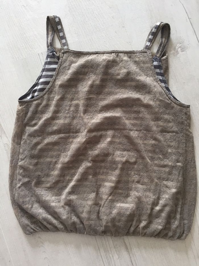 504-Haut gris voile kaki T 3 ( 40/42) - photo numéro 4