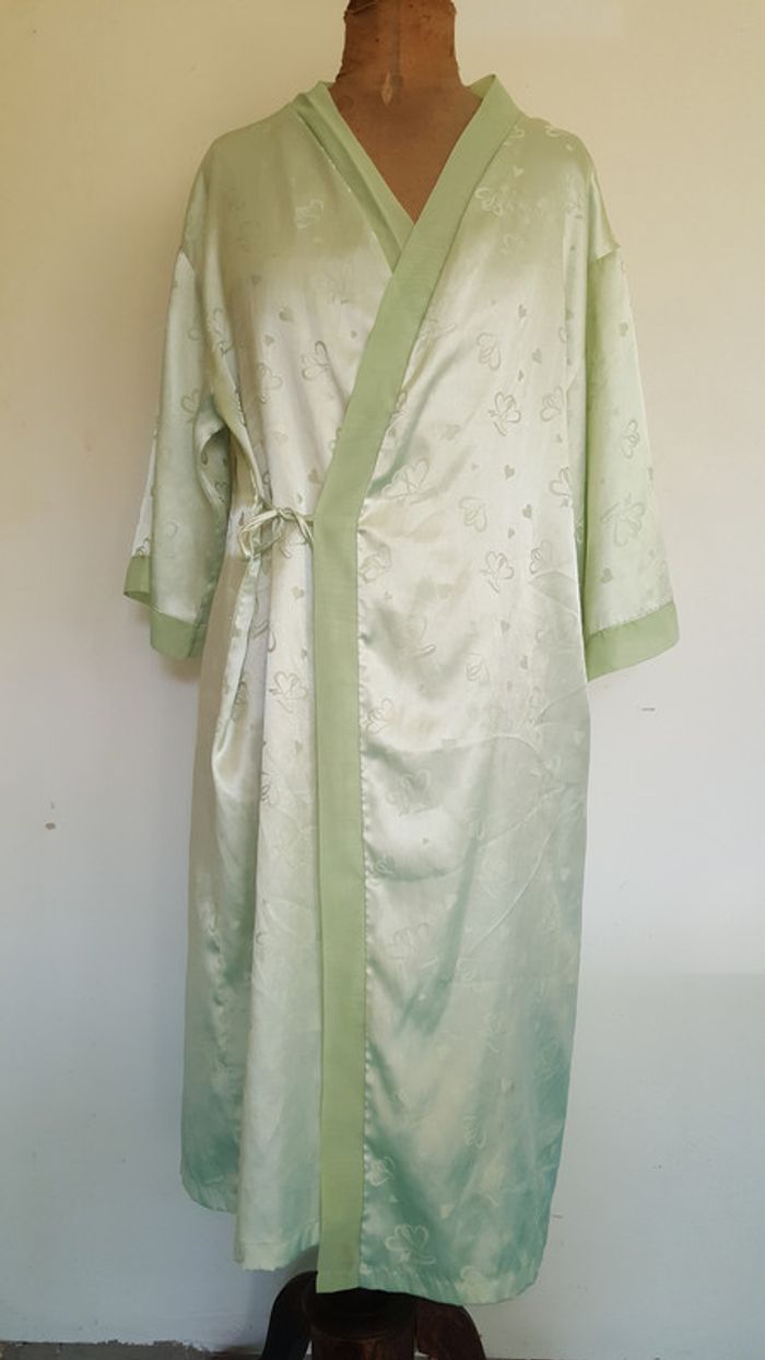 Duo nuisette + peignoir satin taille L - photo numéro 4