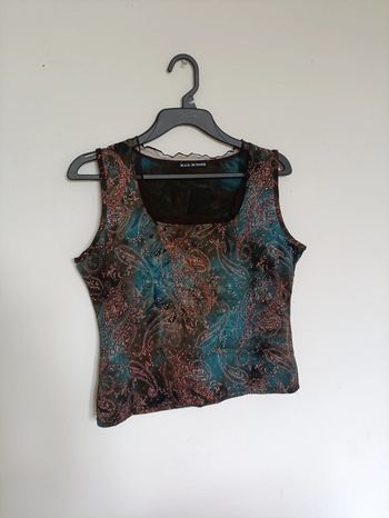 Unique Top transparent M.A.D. in Paris imprimé pailleté vintage old school