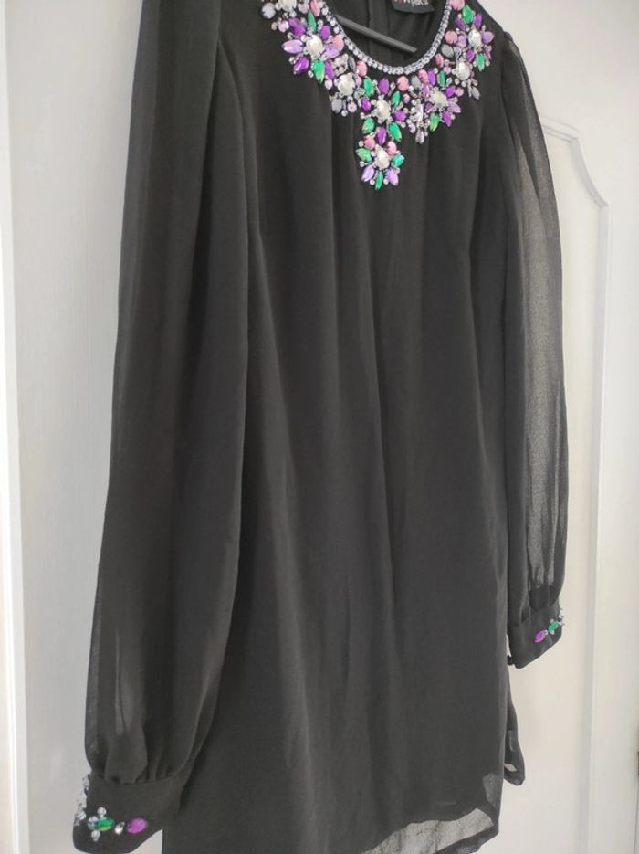 Haut tunique blouse manches longues strass - photo numéro 2