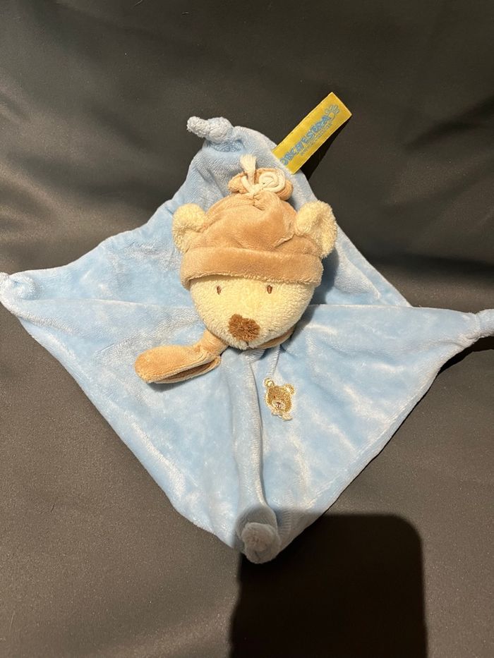 Doudou orchestra ours bleu et beige