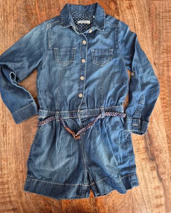 Combinaison short souple couleur jeans 5 ans okaidi