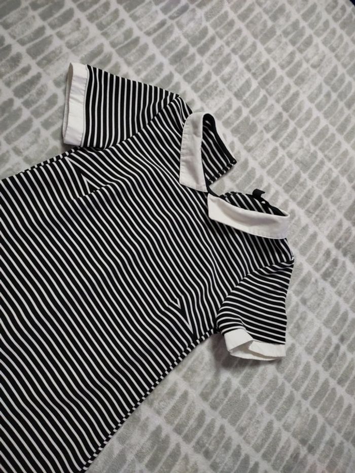 Robe a rayures style marinière noir et blanc col claudine Jennyfer taille S 36 - photo numéro 2