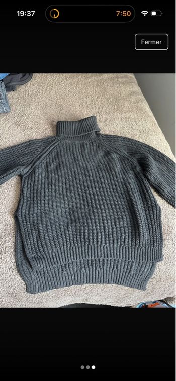 Pull épais manche 3/4 noir 