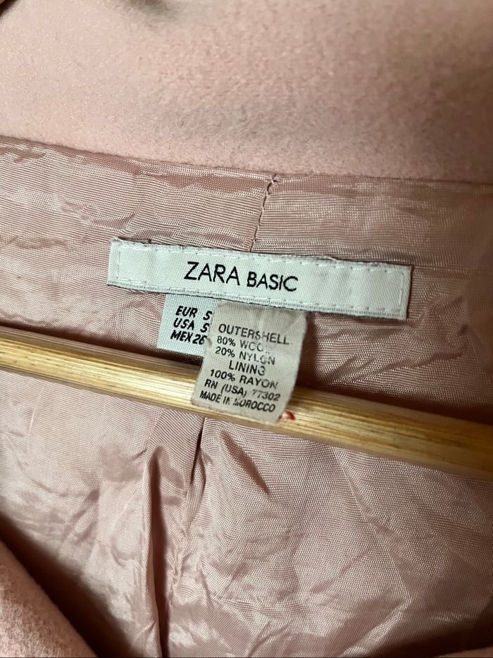 Long manteau rose poudré 80% laine Zara Basic  T.S TBE 🌸 - photo numéro 2