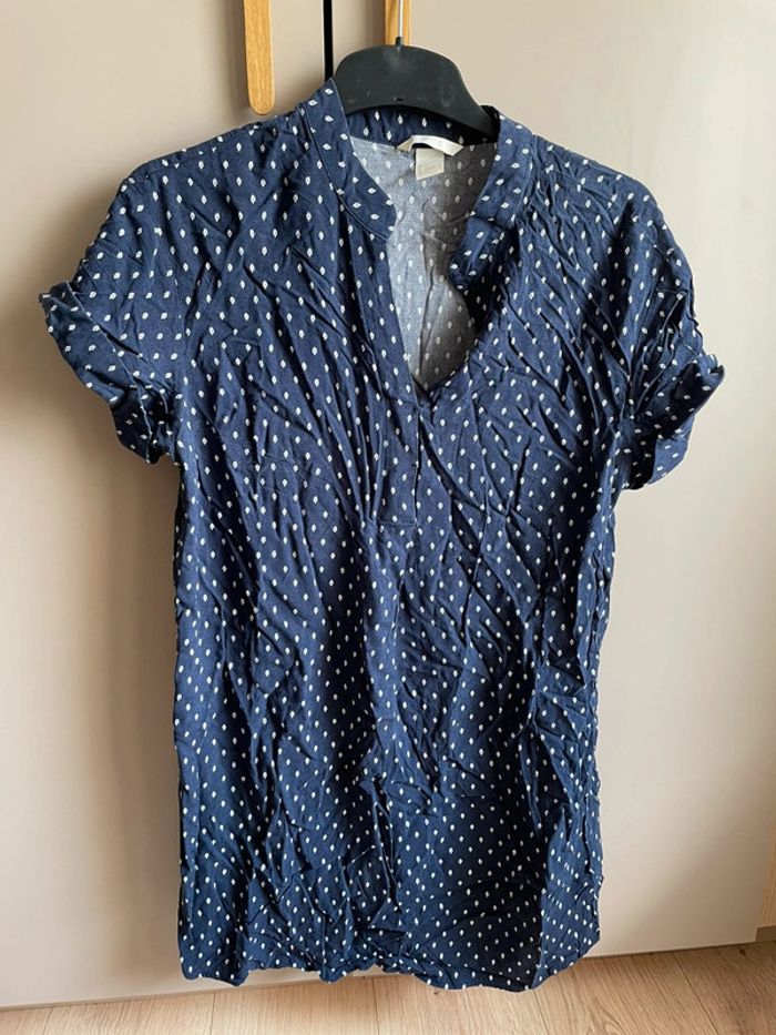 Robe courte bleu marine imprimée H&M 38 M