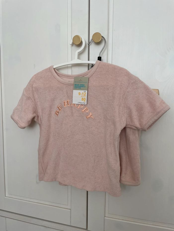 Ensemble éponge neuf rose 12 mois