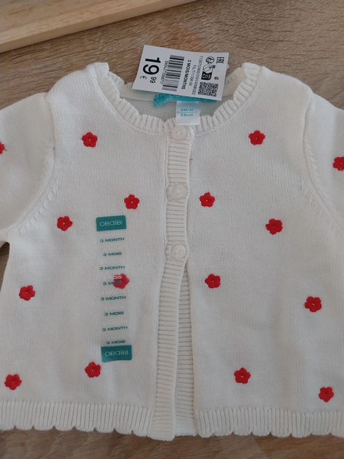 Gilet bébé fille Obaibi 3 mois - photo numéro 2