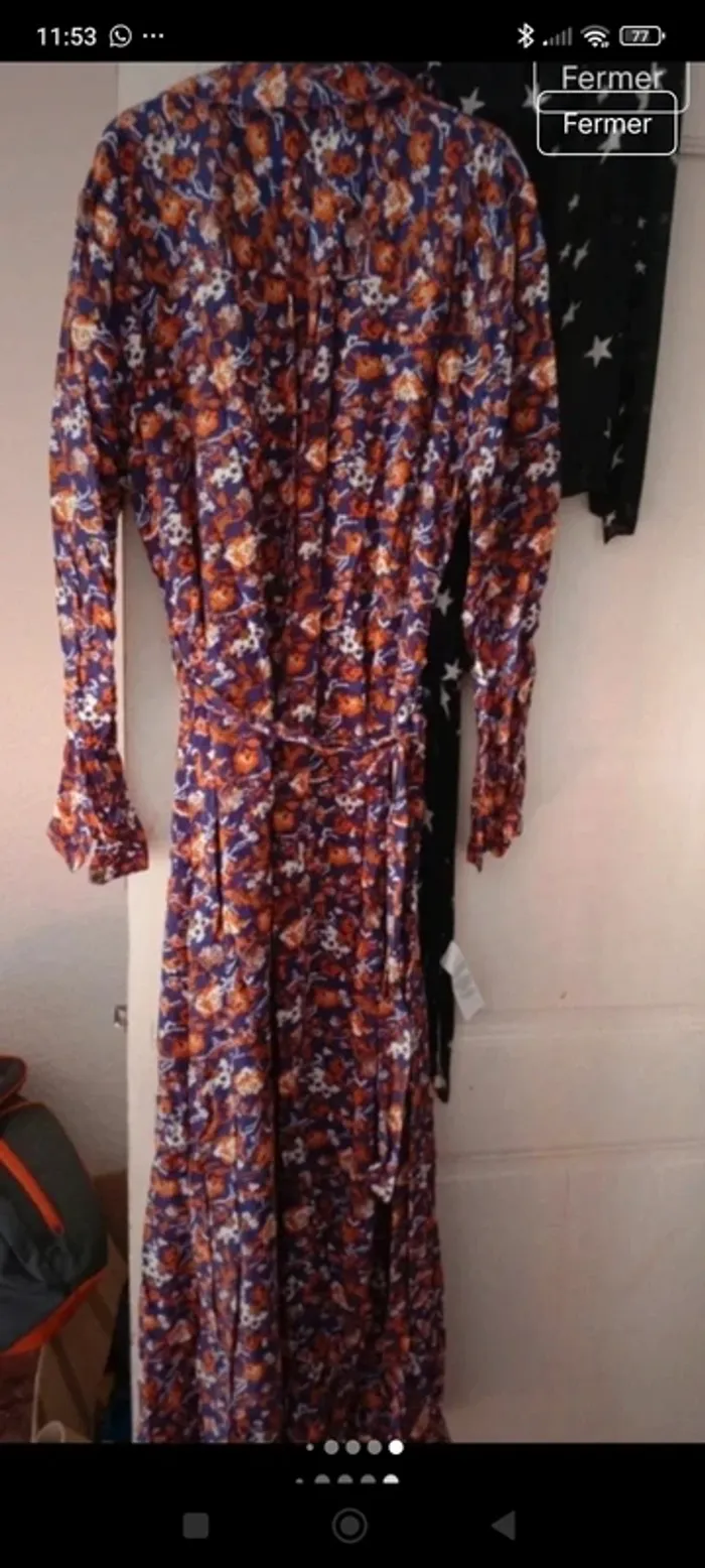 Robe longue chemise Daxon vintage fleurie - photo numéro 7