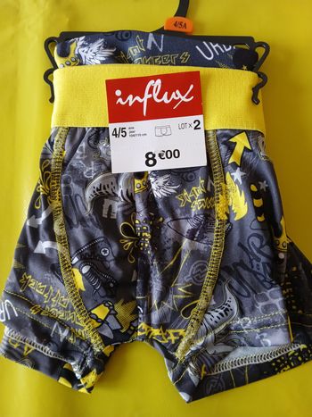 lot de 2 calecon dinosaure garcon 4/5 ans