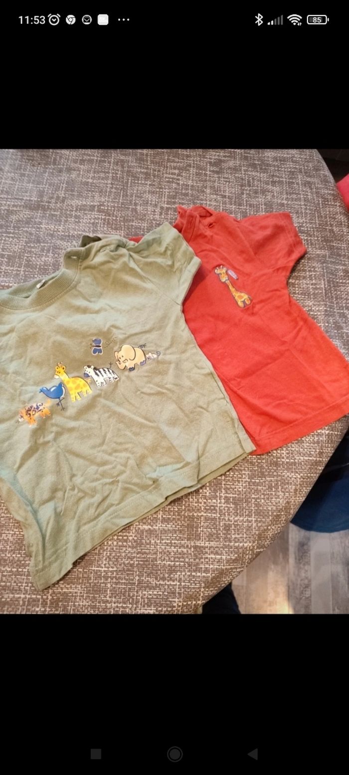 Lot  5 t shirts + 1 gratuit 12 mois