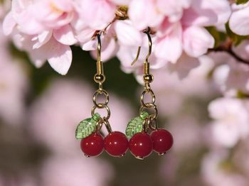 Boucles d'oreilles cerise 