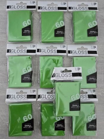 Lot de 10 paquets de 60 sleeves Ultra Pro Deck Protector Gloss Mini Vert Citron 