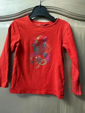 T-shirt manche longue rouge orchestra 4 ans