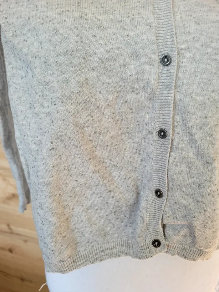 Gilet gris avec effet brillant argenté taille 10 ans - photo numéro 3