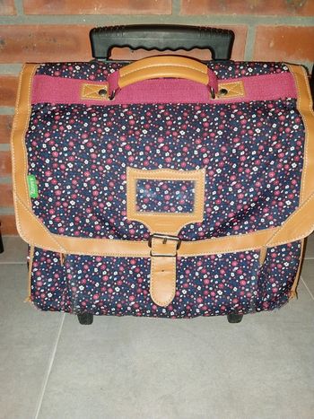 Cartable Tann's à roulettes liberty fleuri 35cm