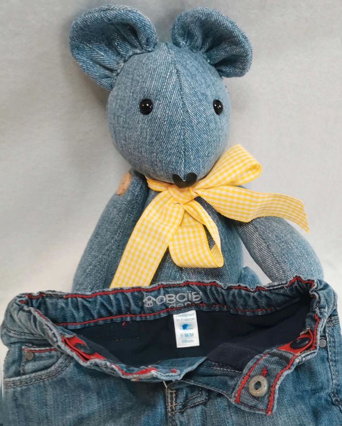 Pantalon 👣 jean molletonné obaïbi 6mois - photo numéro 2