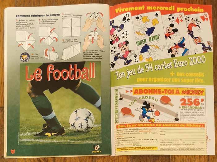 Ancien journal de mickey avec poster euro 2000- Zidane N°2503 vintage - photo numéro 11