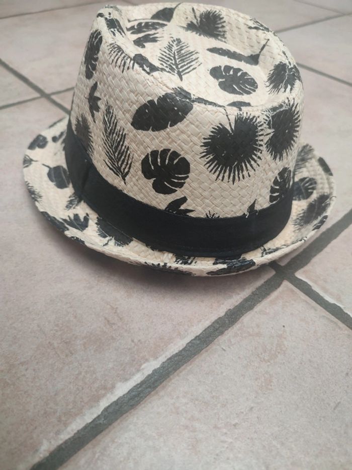 Chapeau paille enfants noir - photo numéro 2