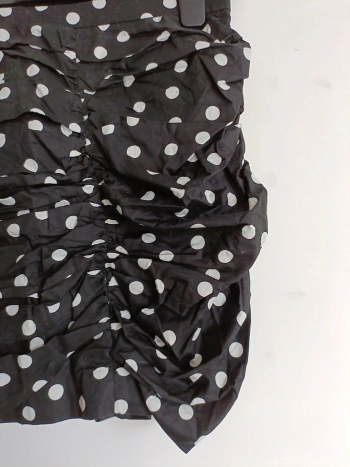 Mini Jupe Drapée noir petit pois Coton et elasthane Gemo Taille 36 - photo numéro 3
