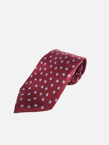 Cravate Solina Paris Homme Rouge Bordeaux à Motifs