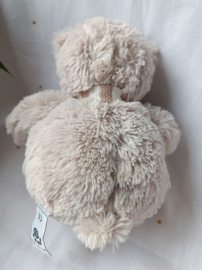 Peluche plush Teddy bear ours nounours ourson écharpe boule beige crème doudou toudou lilo - photo numéro 8