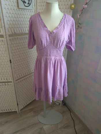 🌸 Magnifique robe lilas French Connection  dos nu & plumetis femme T40/ L