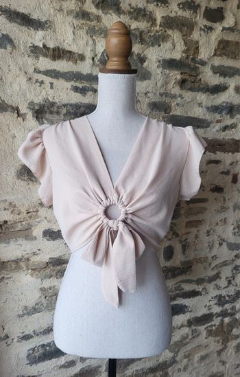 Top court crop top beige rose poudré Taille 36