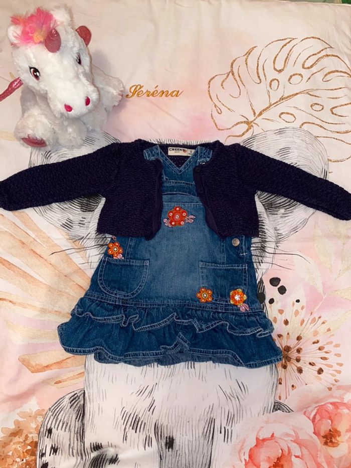Ensemble robe en jean et boléro, taille 6 mois, marque Creeks. - photo numéro 4