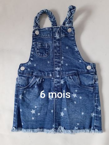 Robe en jean à bretelles - étoiles - Tape à l'Œil - 6 mois