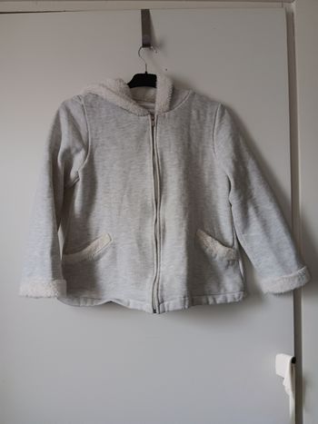 Veste à capuche Etam grise chinée – Intérieur polaire doudou – Taille M