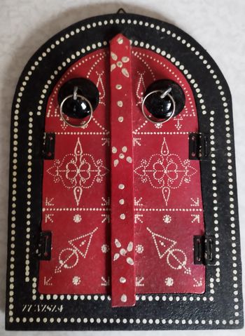 Miroir 2 portes avec 2 porte clés aux motifs tunisiens 25cm x 15cm mural artisanal