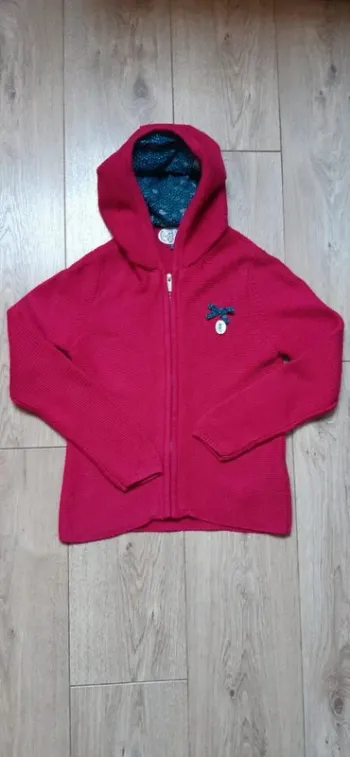 Gilet / petite veste sergent major fuchsia "hippocampe" 8 ans en parfait état