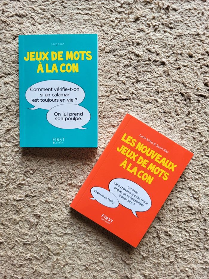 Lot de 2 petits livres d'humour : Jeux de mots à la con de Lech Kimo