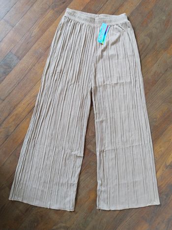 🚨 Promo 🚨 Sublime pantalon plissé jambes larges femme été uni taille 36 38 40 42 44 46