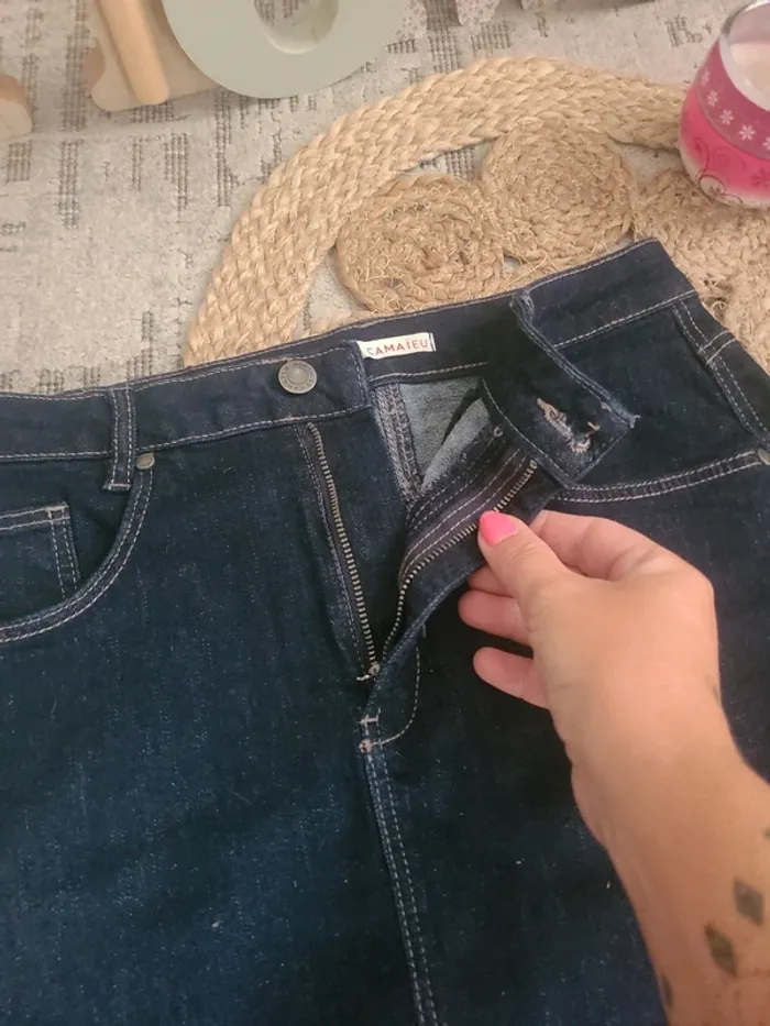 Jupe en jean Camaïeu taille 36/S - photo numéro 2