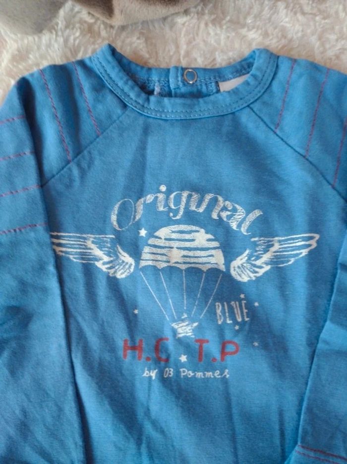 Ensembles (2 tee shirt manches longues et courtes +pantalon jeans) Garçon 3/6 mois - photo numéro 4