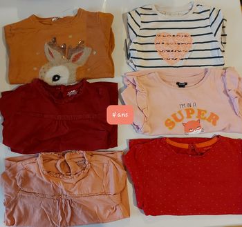 Lot vêtements lot t-shirts 4 ans fille
